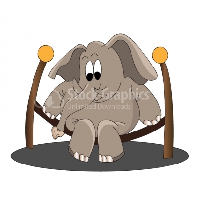 Elephant on a swing