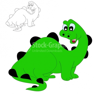 Funny dinosaur - Illustration