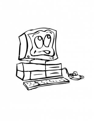 Hand drawn computer mascot
