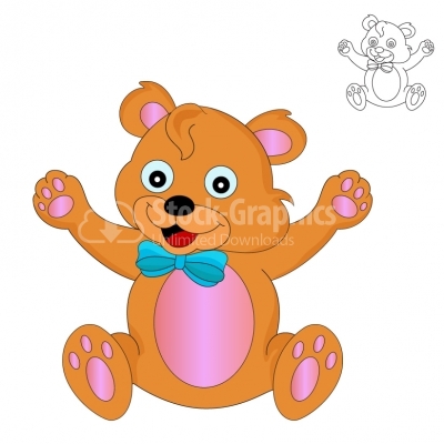 Happy Bear Cartoon - Illustration