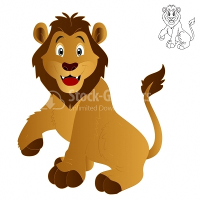 Happy Lion - Illustration