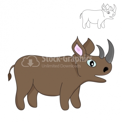 Happy Rhino - Illustration