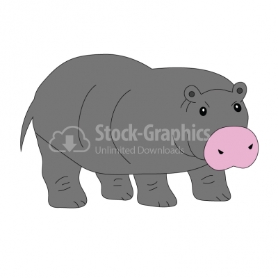 Hippopotamus Cartoon - Illustration