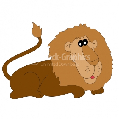 Lion; Cartoon; Tropical Rainforest; Animal; Vector; Characters; 
