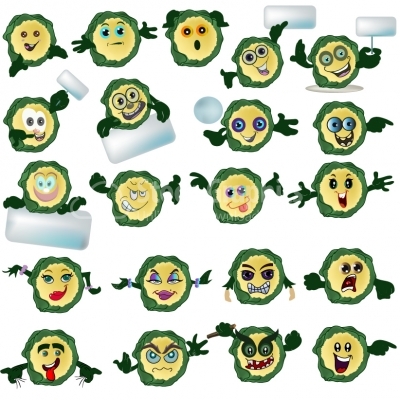 Mascots Expression Faces - Illustration