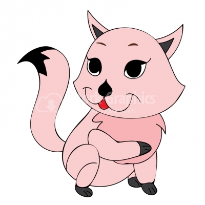 Pink cat - Illustration