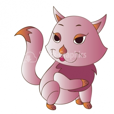 Pink cat - Illustration