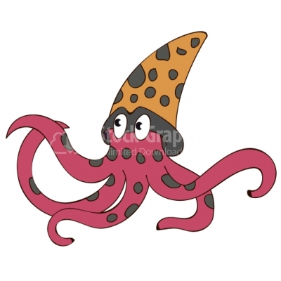 Purple octopus- Illustration