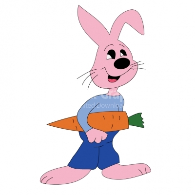 Rabbit holds a tasty carrot Illustration