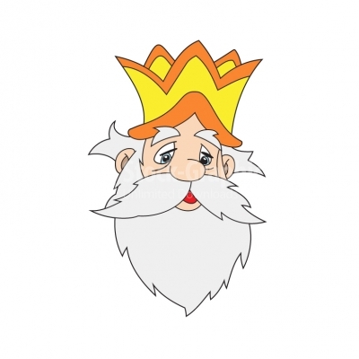 Sad cartoon king's face - Illustration