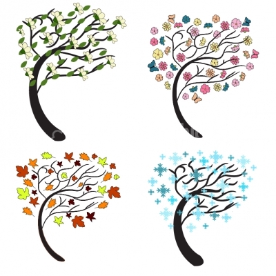 Tree at four seasons - Illustration